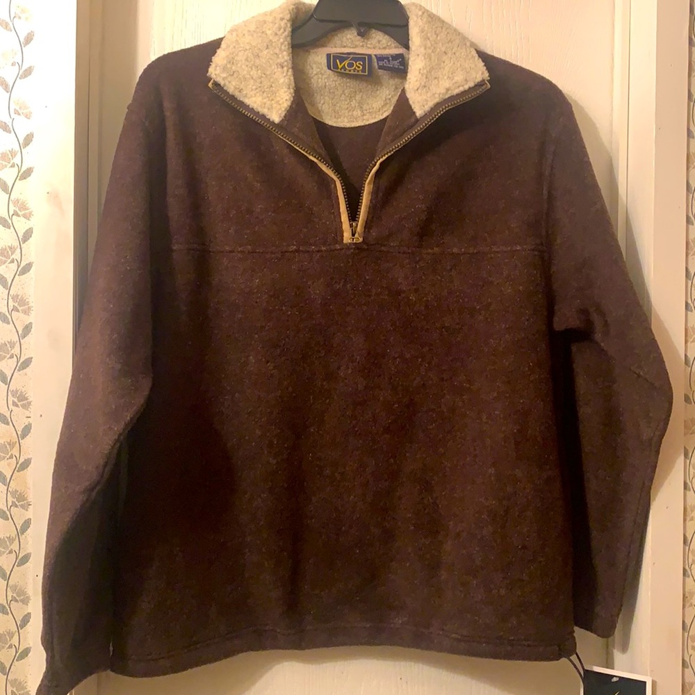 VOS Sports Men’s 1/2 Zip Polar Brown Sweater